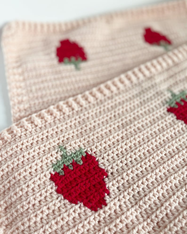 Strawberry Dreams Blanket Crochet Pattern