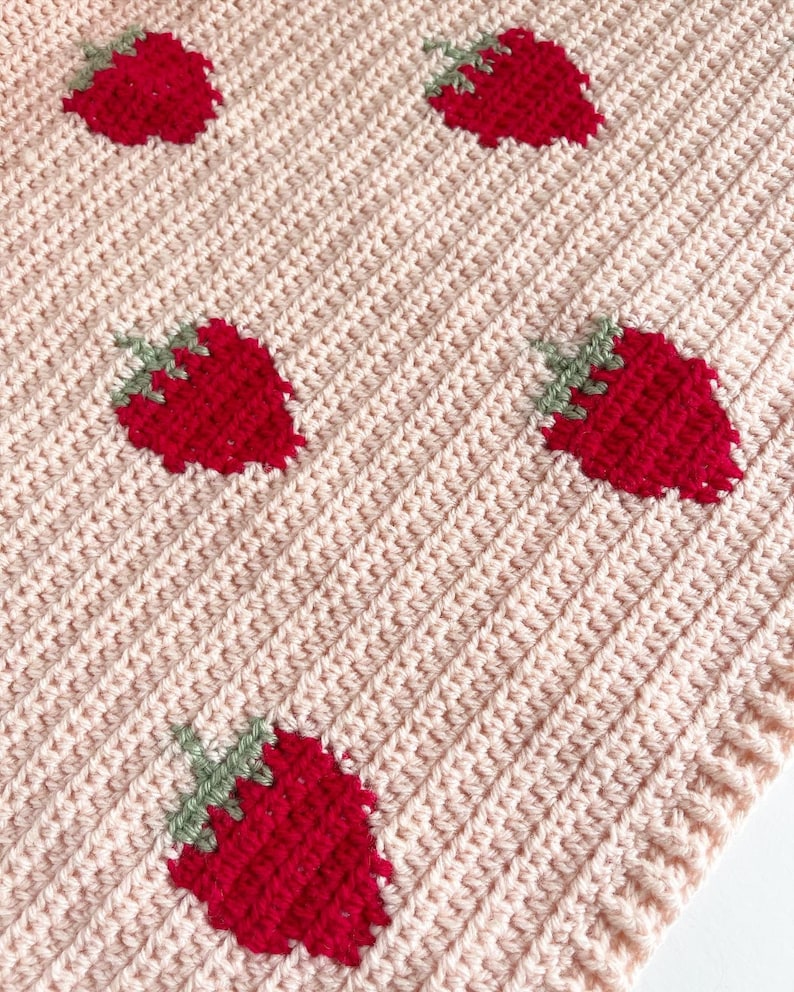 Strawberry Dreams Blanket Crochet Pattern