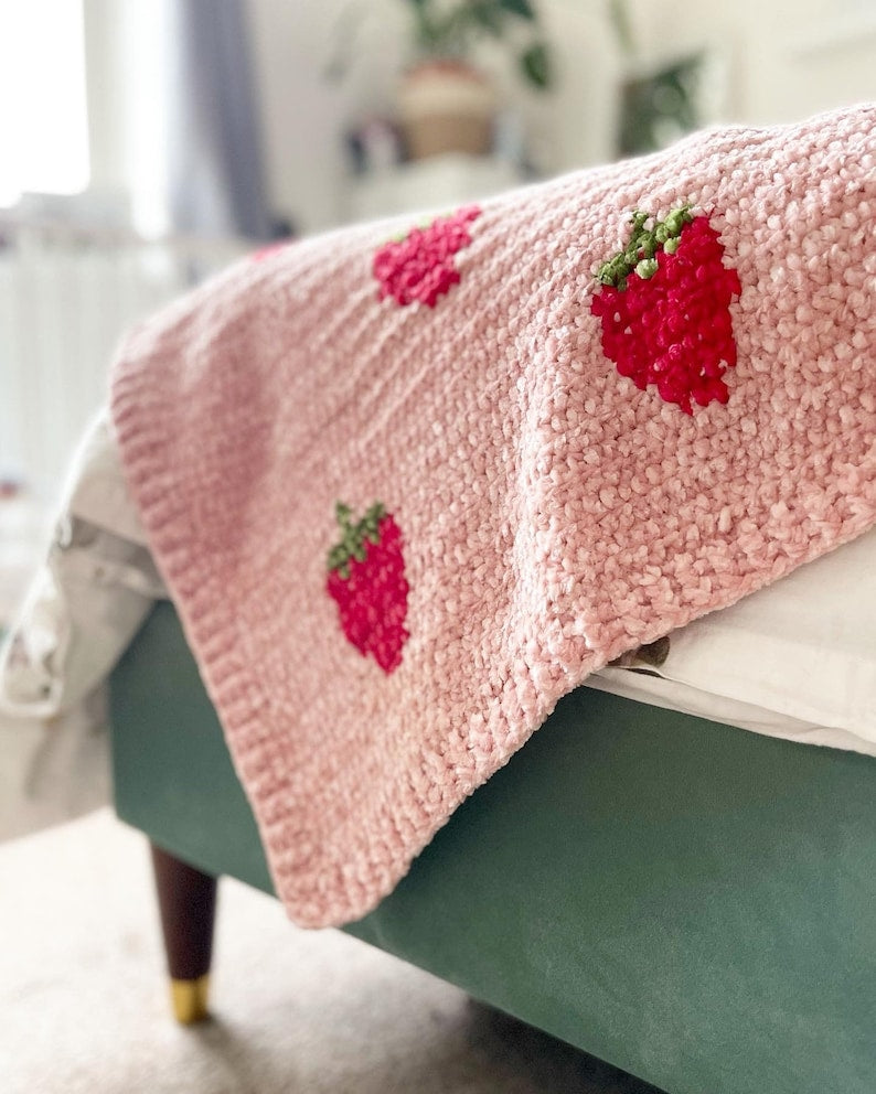 Strawberry Dreams Blanket Crochet Pattern