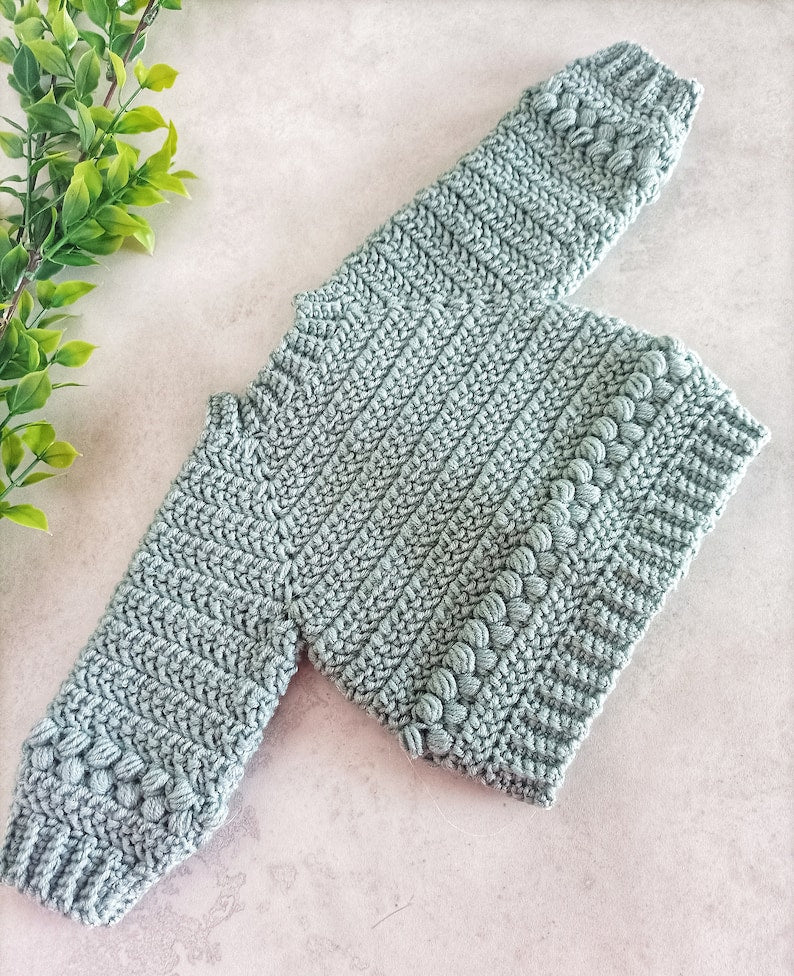 Button Baby Cardigan Crochet Pattern