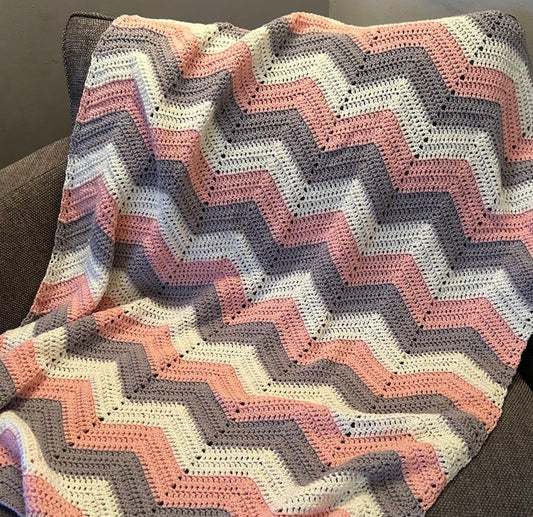Blush Chevron Blanket Crochet Pattern