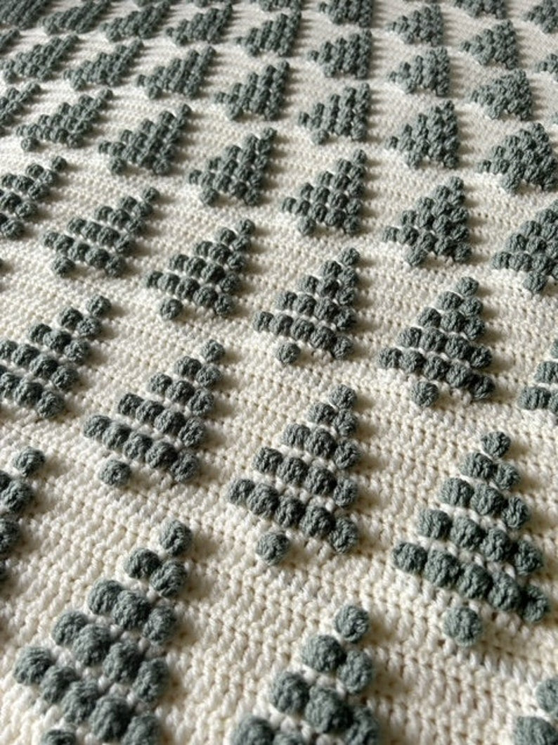 Snowy Trees Blanket Crochet Pattern