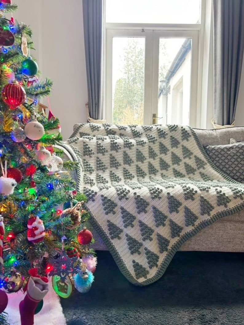 Snowy Trees Blanket Crochet Pattern