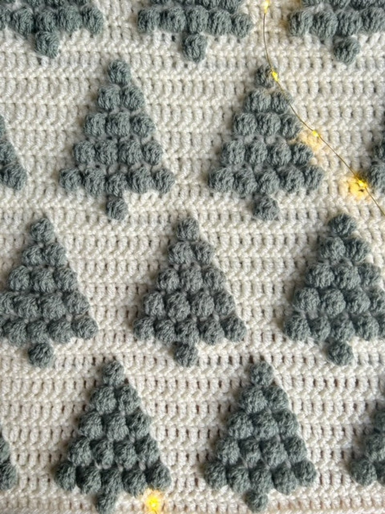 Snowy Trees Blanket Crochet Pattern