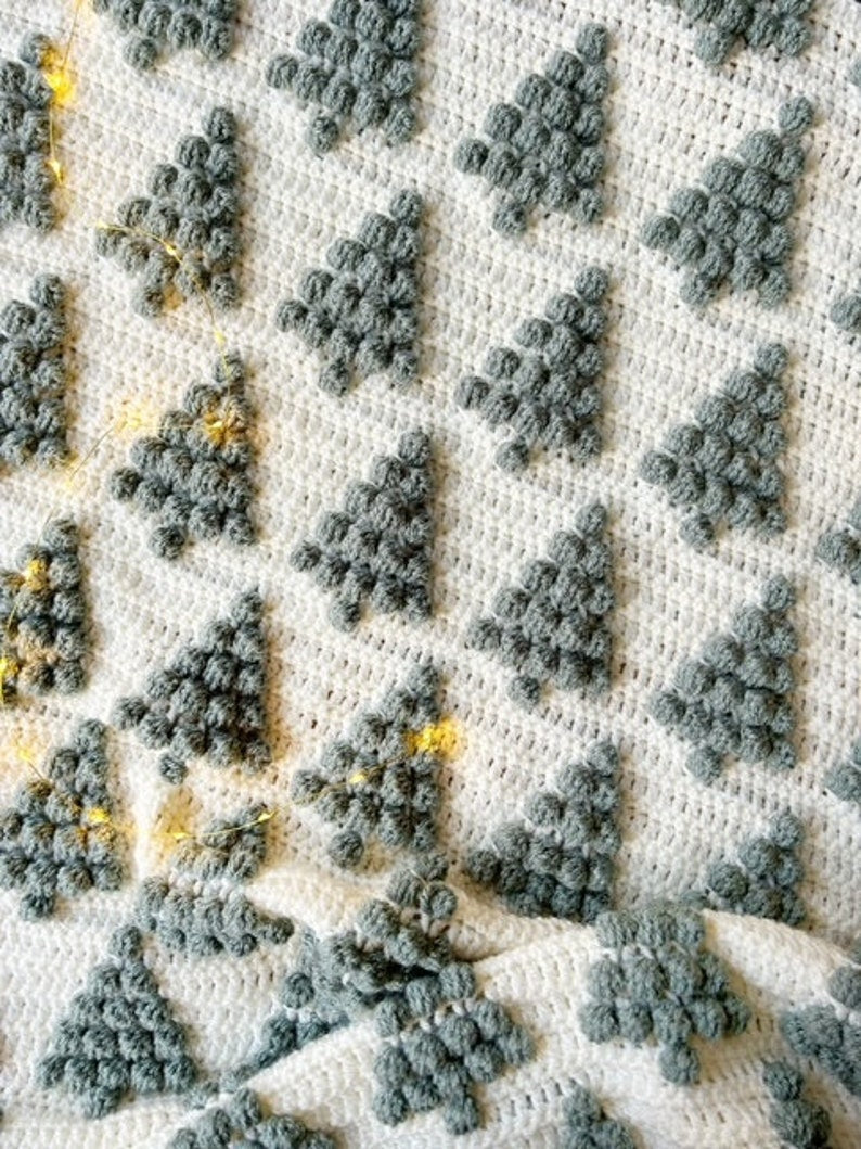 Snowy Trees Blanket Crochet Pattern