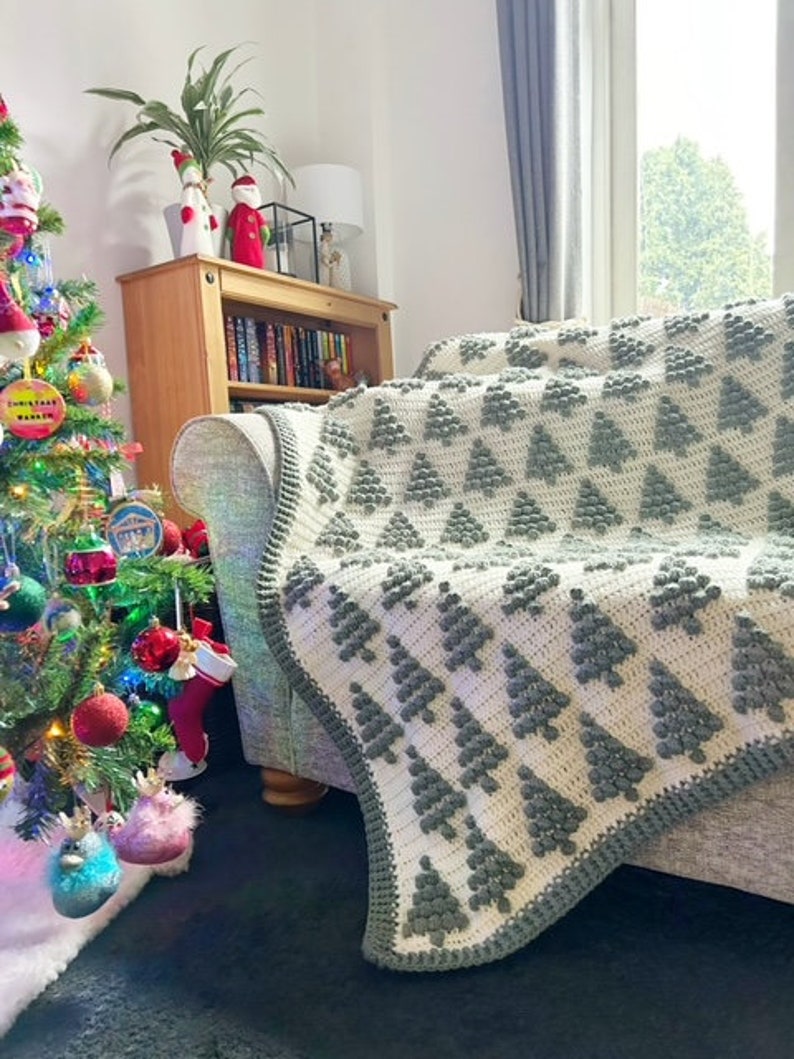 Snowy Trees Blanket Crochet Pattern