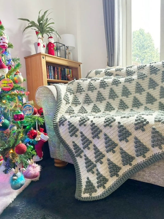 Snowy Trees Blanket Crochet Pattern