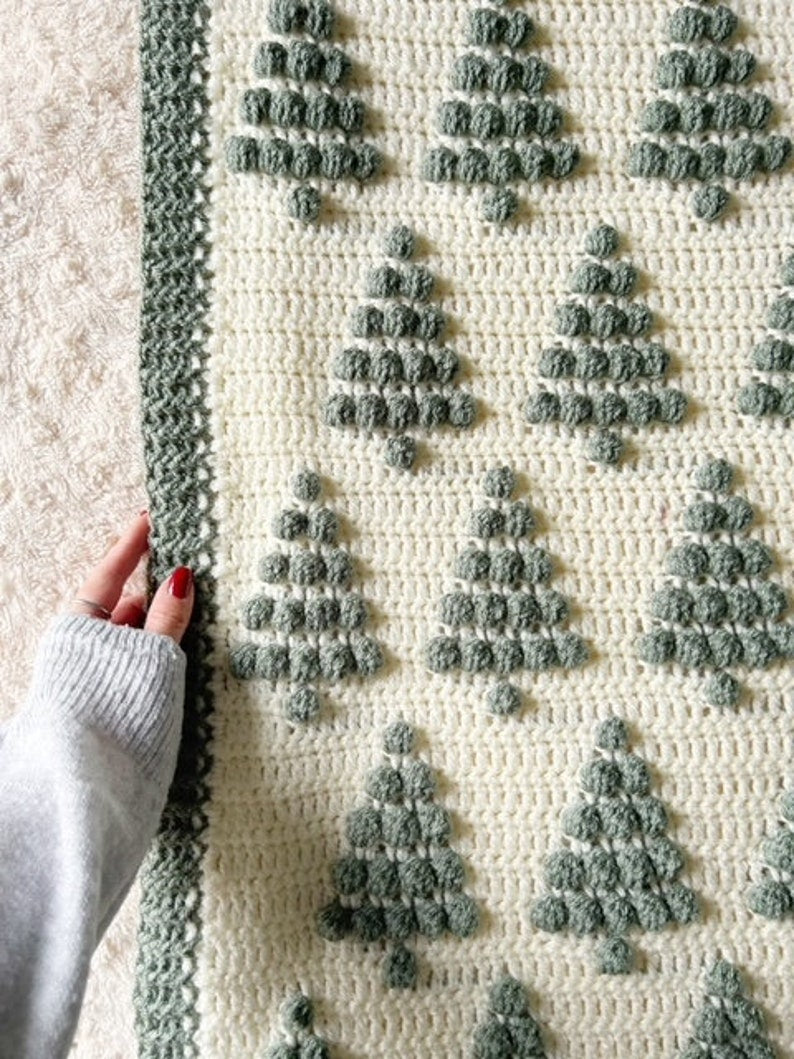 Snowy Trees Blanket Crochet Pattern