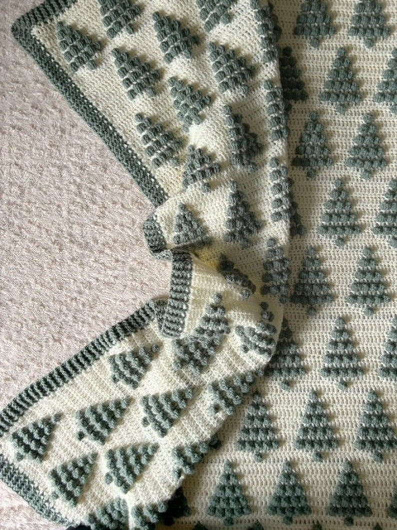 Snowy Trees Blanket Crochet Pattern