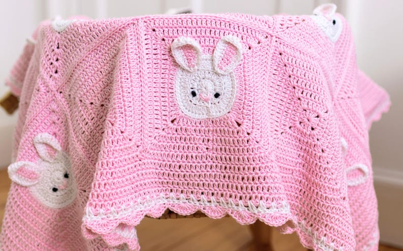 Cute Bunny Blanket Crochet Pattern