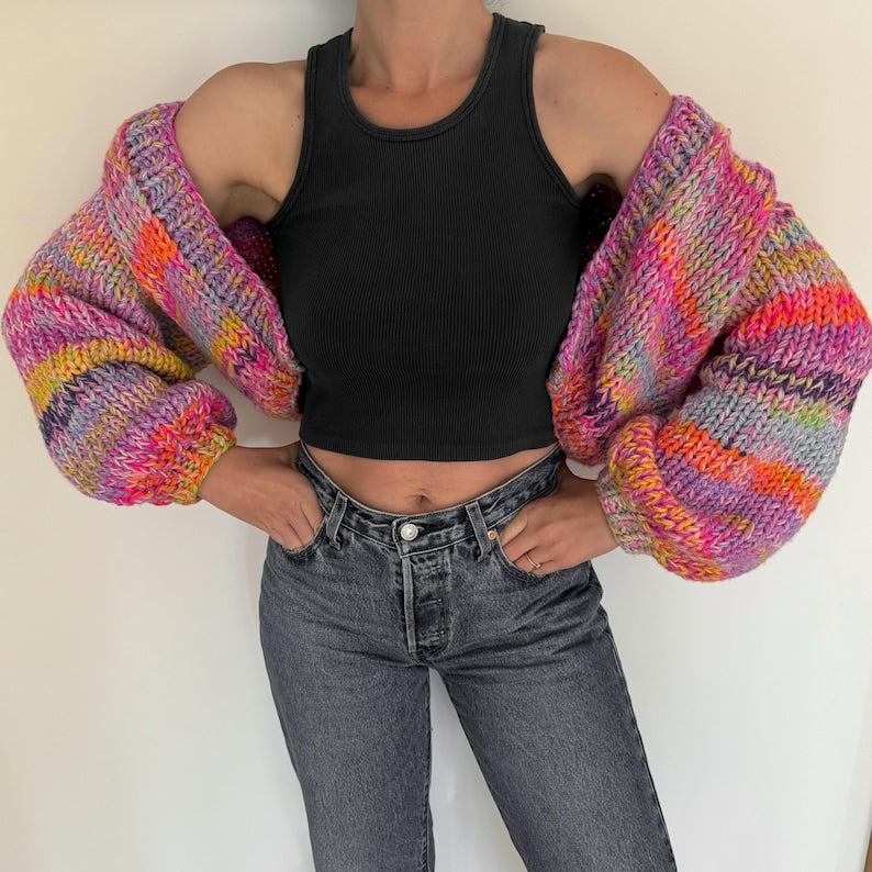 Colorful Cardigan Knitting Pattern
