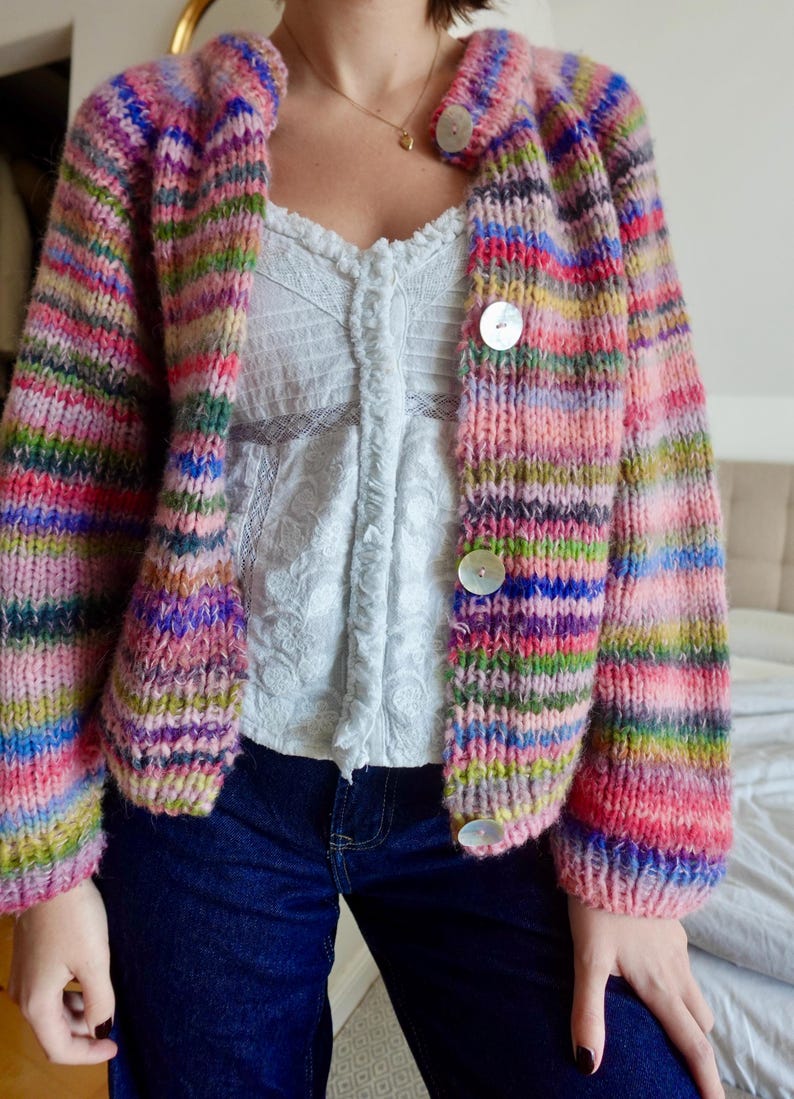 Rainbow Cardigan Knitting Pattern
