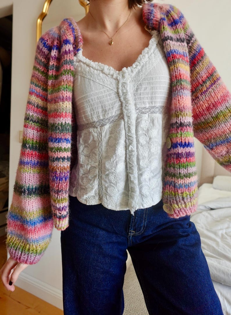 Rainbow Cardigan Knitting Pattern