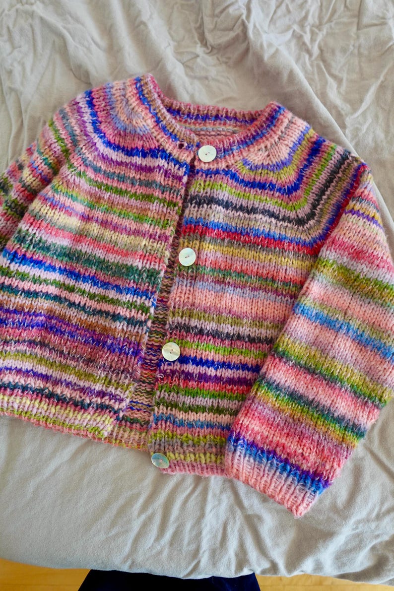 Rainbow Cardigan Knitting Pattern