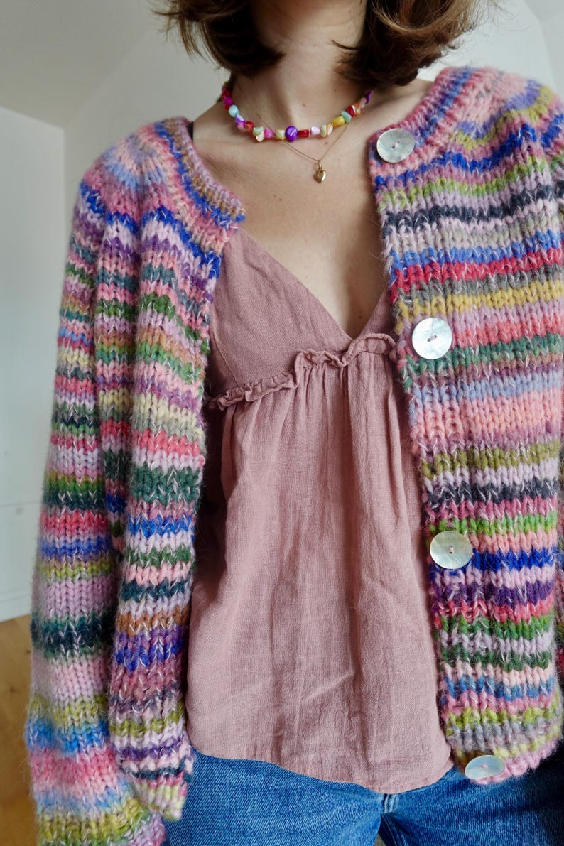 Rainbow Cardigan Knitting Pattern