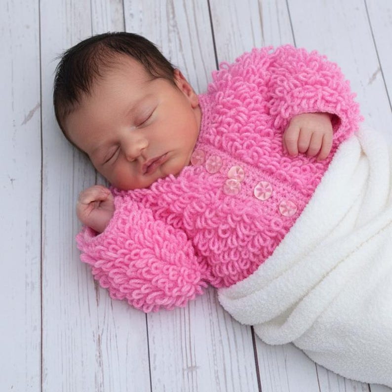 Pink Loops Cardigan Crochet Pattern