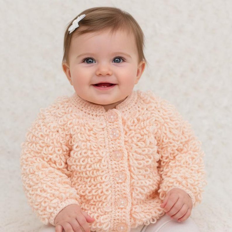 Pink Loops Cardigan Crochet Pattern