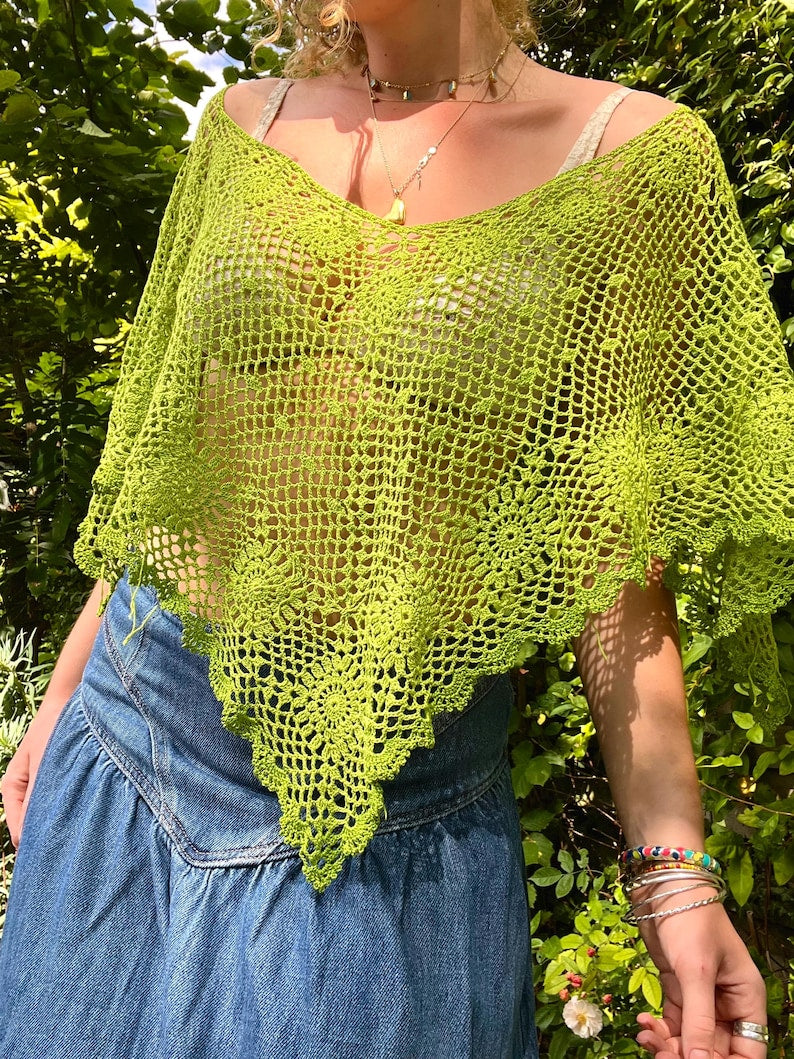Limebloom Poncho Crochet Pattern