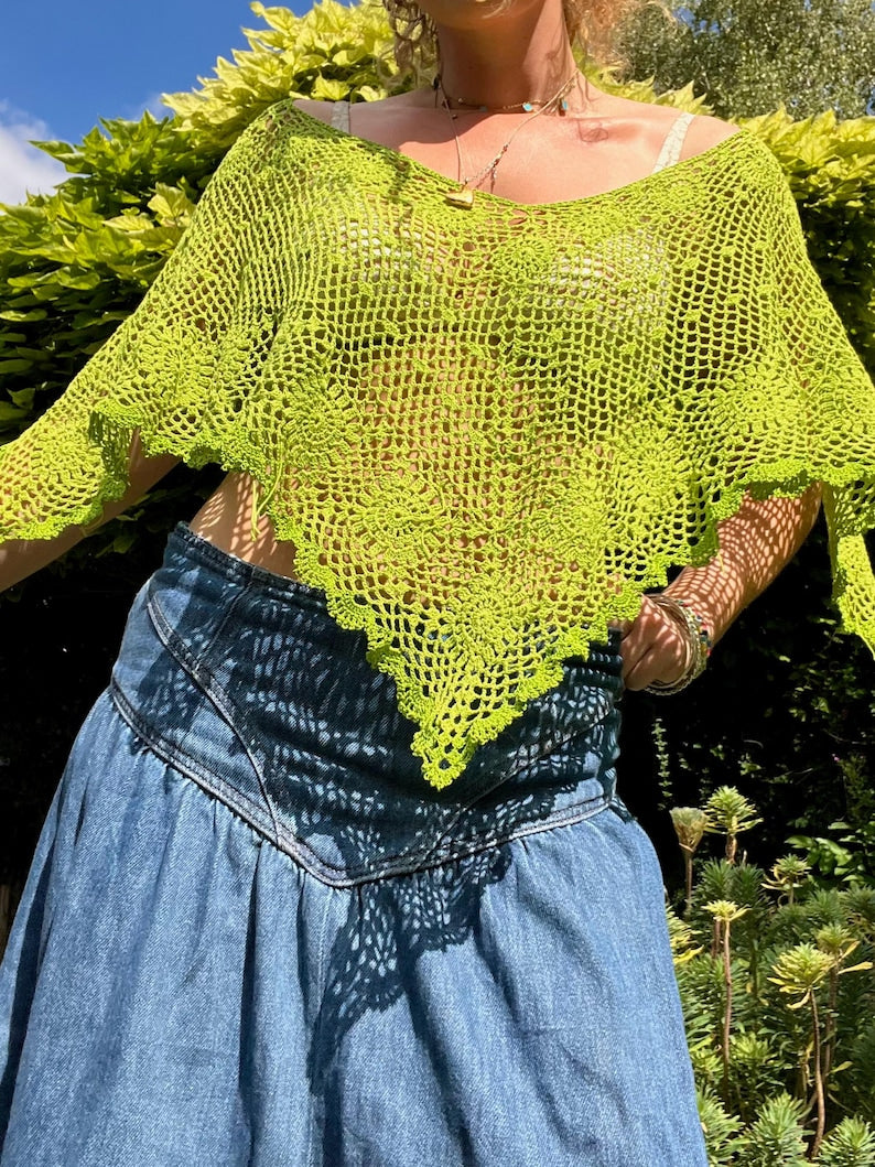 Limebloom Poncho Crochet Pattern