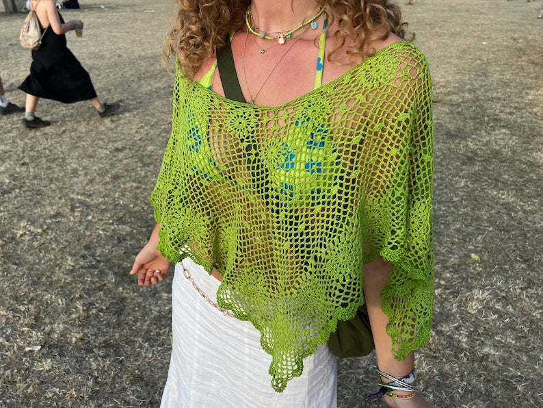 Limebloom Poncho Crochet Pattern