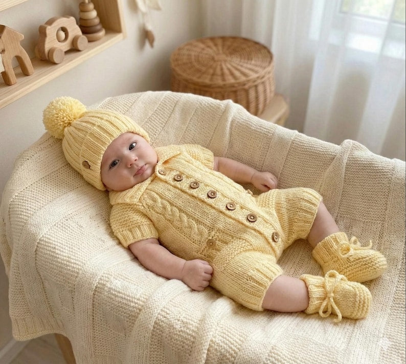 Caramel Cottage Baby Set Knitting Pattern