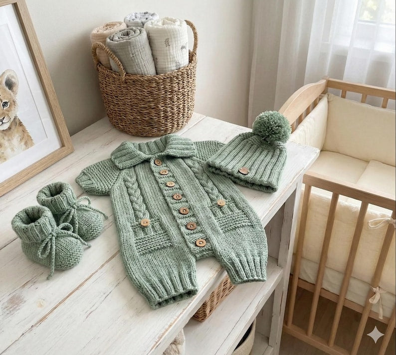 Caramel Cottage Baby Set Knitting Pattern
