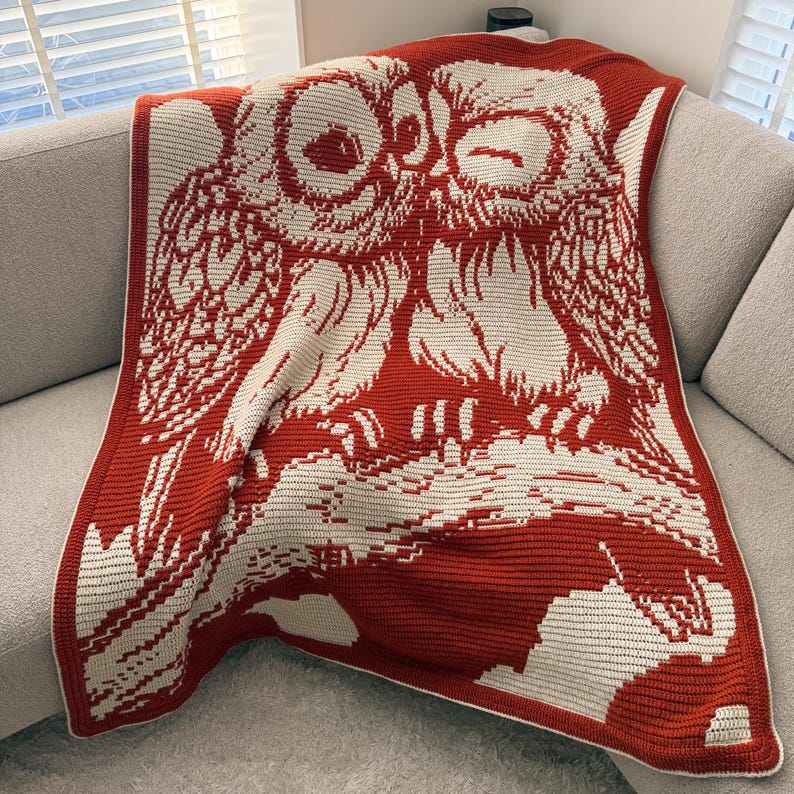 Forest Owl Blanket Crochet Pattern
