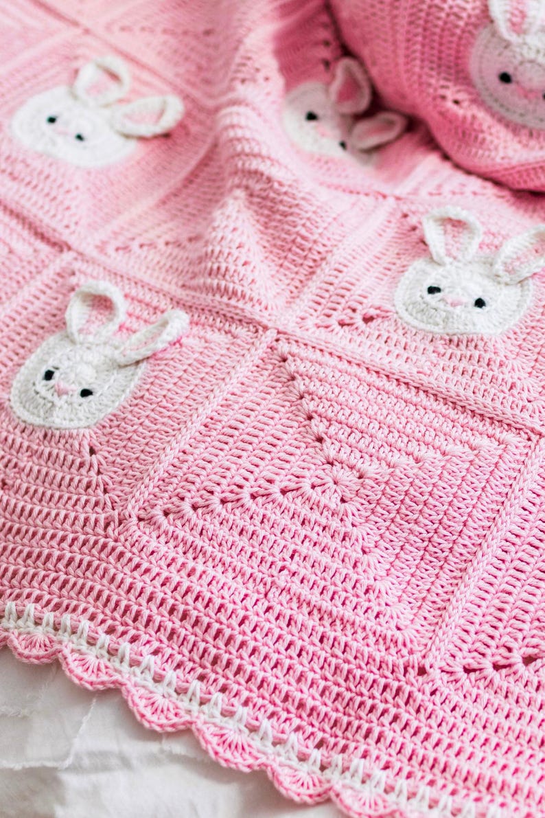 Cute Bunny Blanket Crochet Pattern