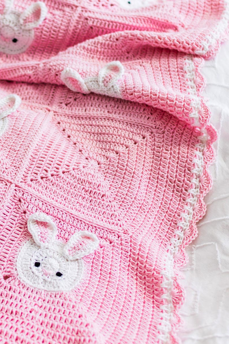 Cute Bunny Blanket Crochet Pattern