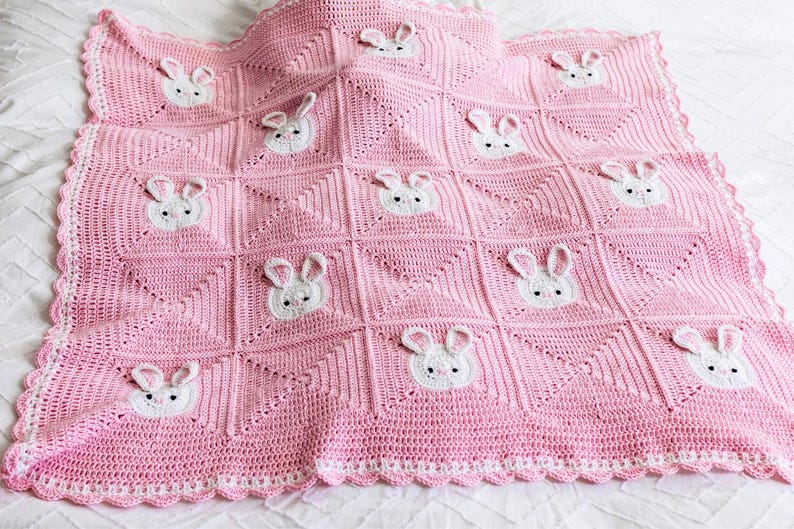 Cute Bunny Blanket Crochet Pattern