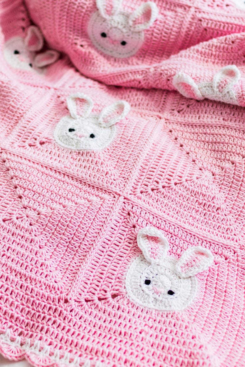Cute Bunny Blanket Crochet Pattern