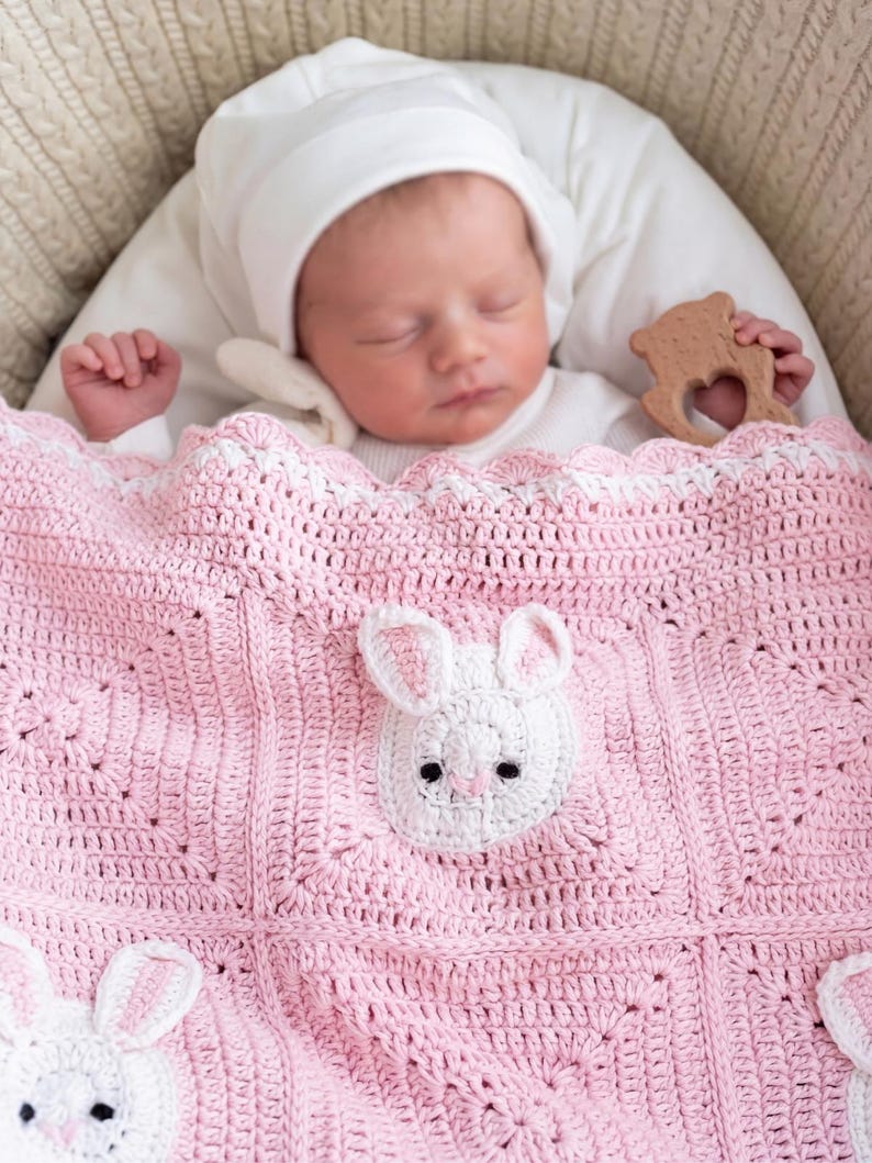 Cute Bunny Blanket Crochet Pattern