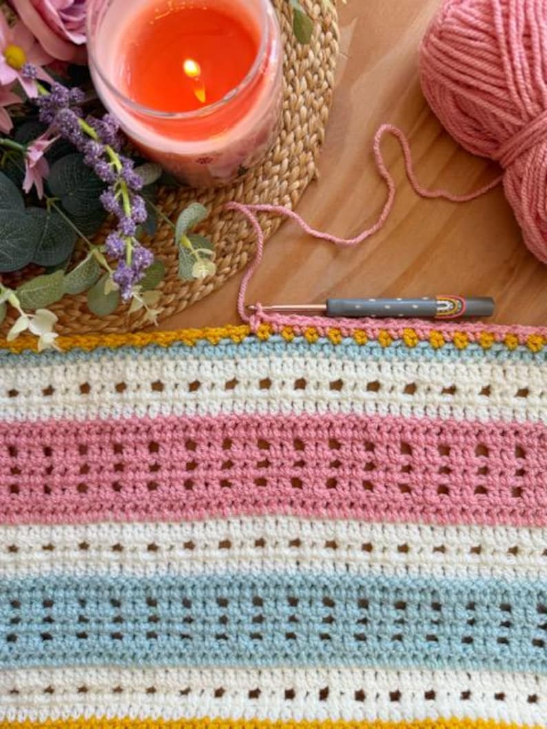 Sunny Stripe Blanket Crochet Pattern