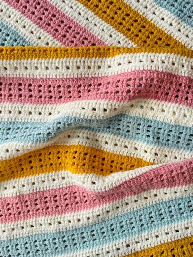 Sunny Stripe Blanket Crochet Pattern