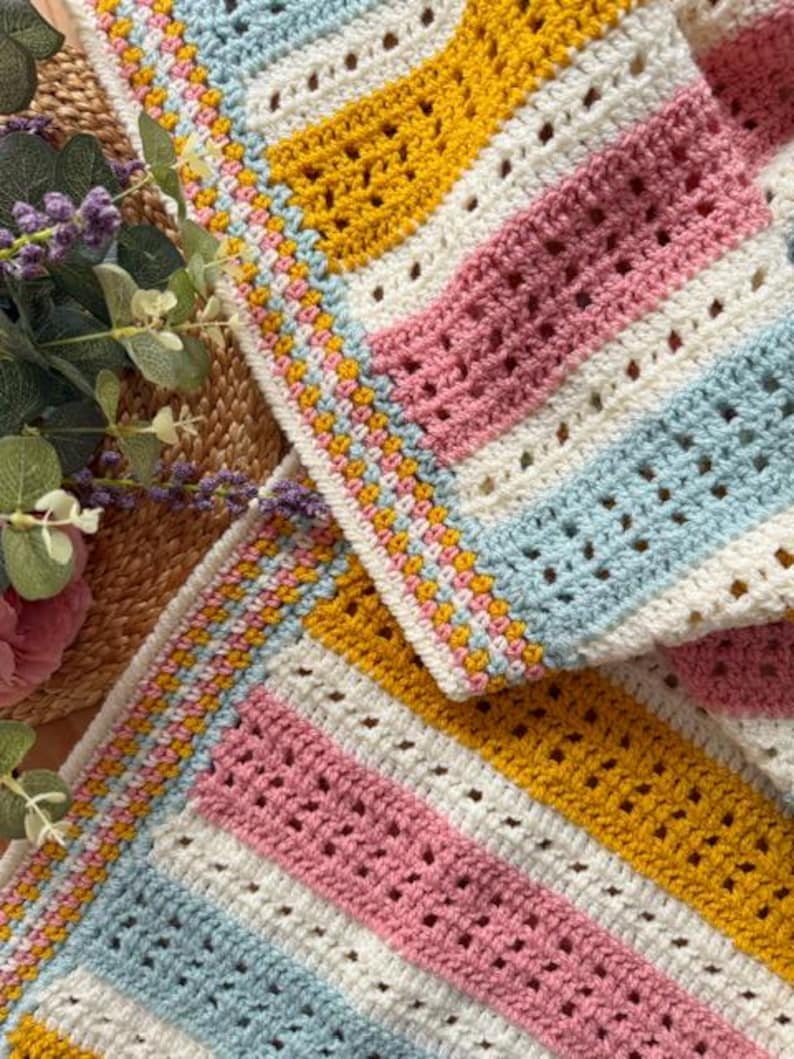 Sunny Stripe Blanket Crochet Pattern