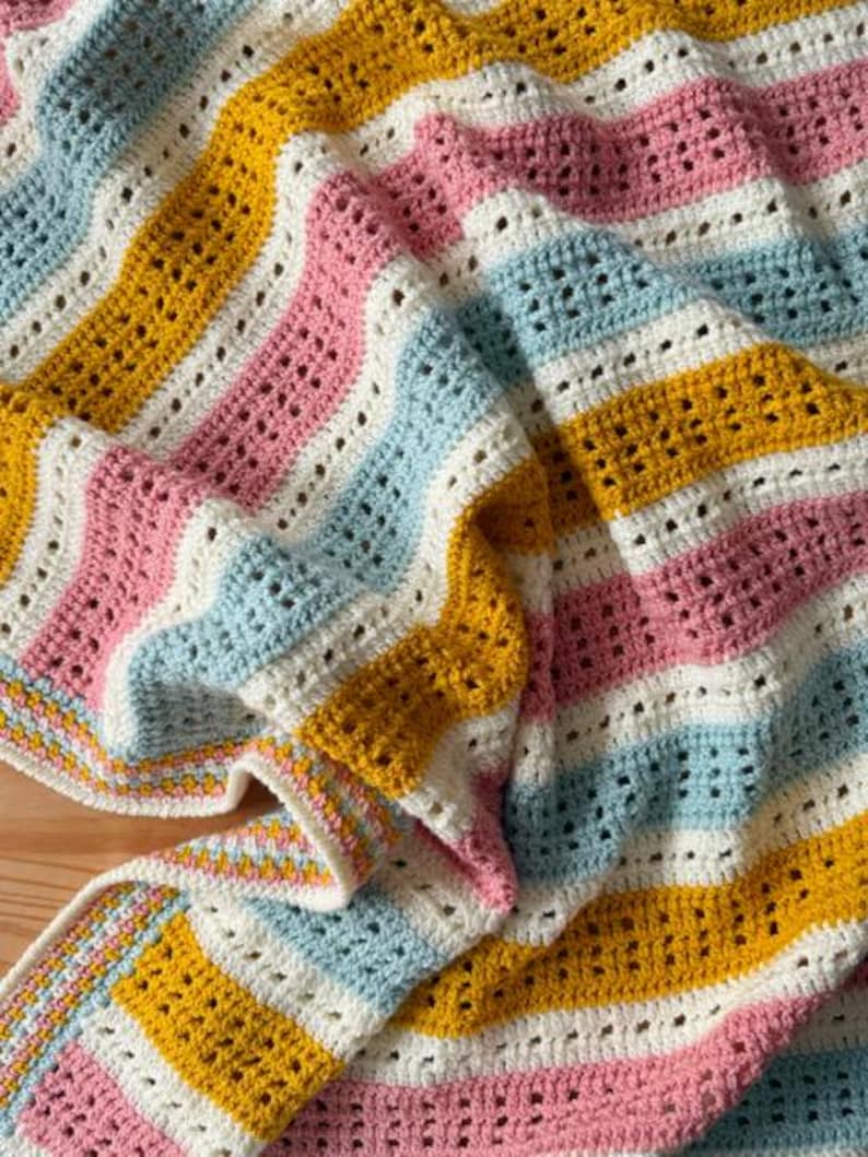 Sunny Stripe Blanket Crochet Pattern
