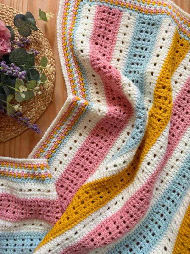 Sunny Stripe Blanket Crochet Pattern