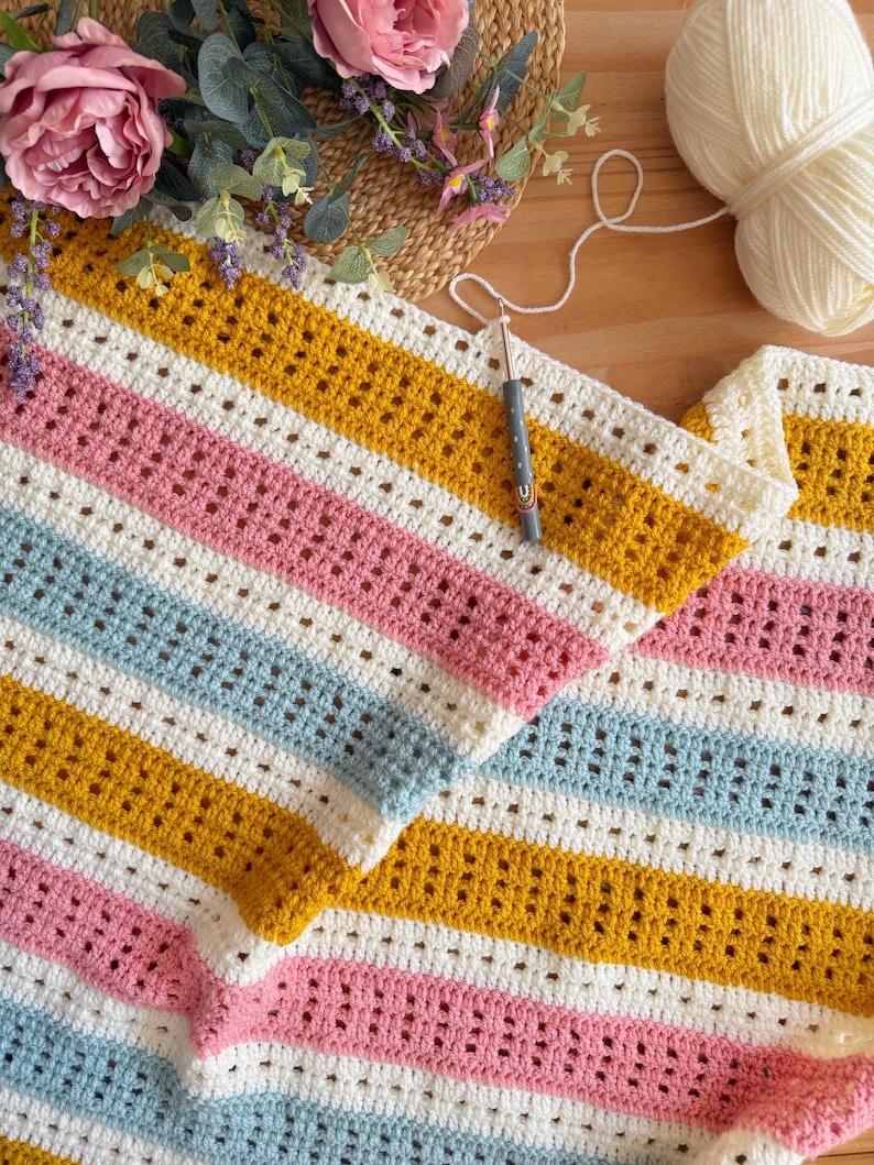 Sunny Stripe Blanket Crochet Pattern