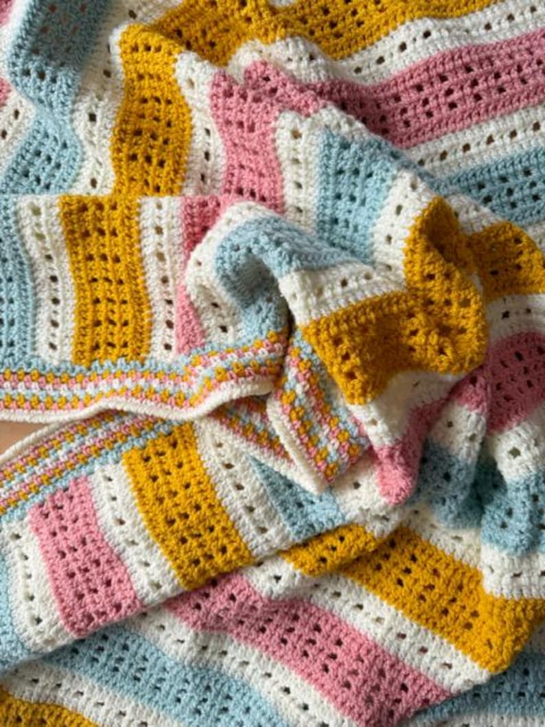 Sunny Stripe Blanket Crochet Pattern
