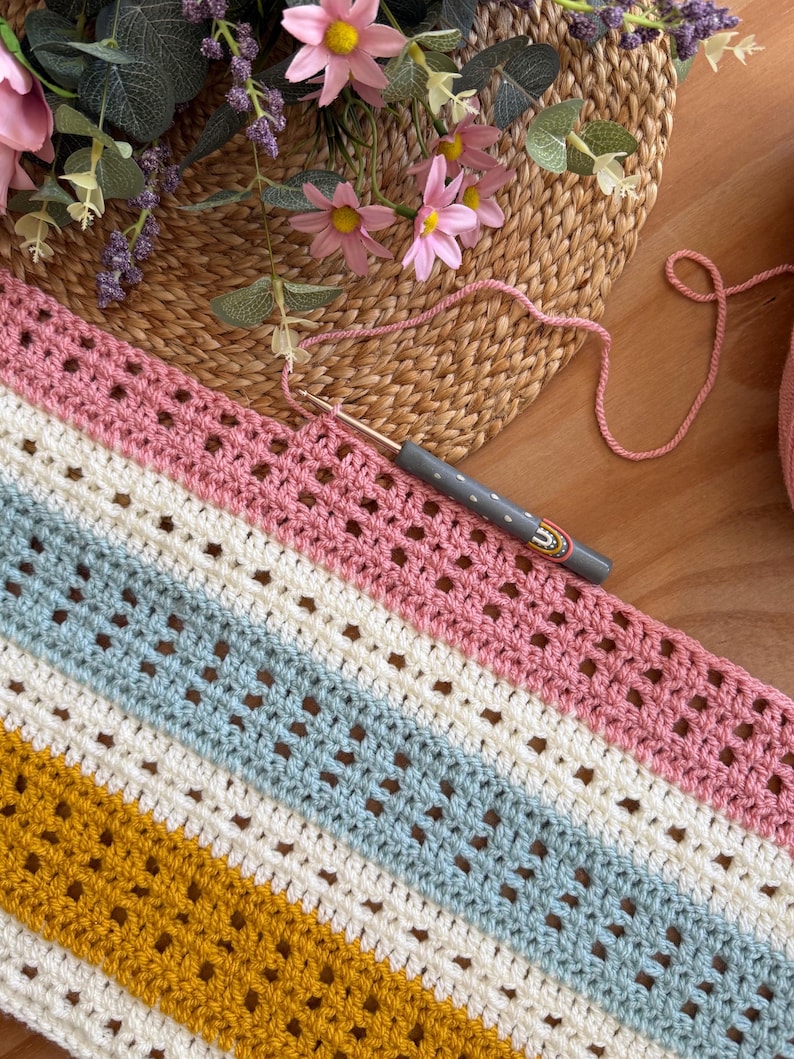 Sunny Stripe Blanket Crochet Pattern